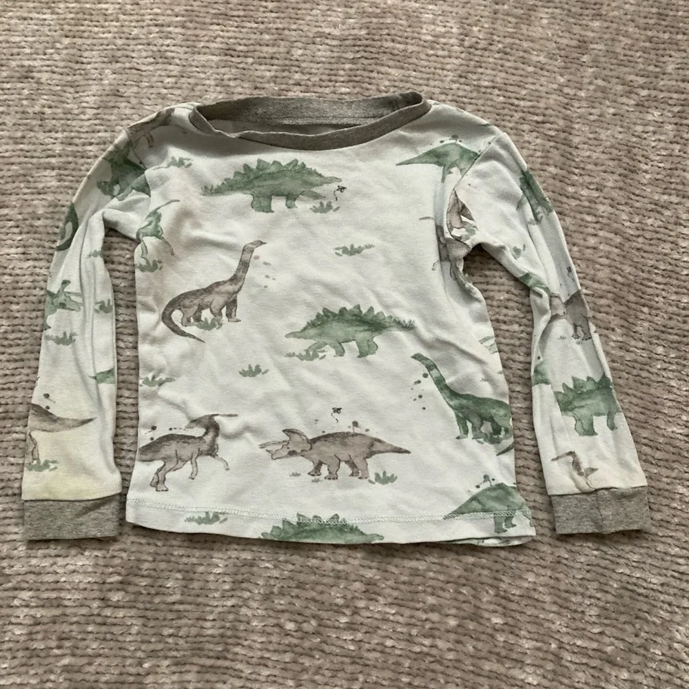 Burt’s Bees Baby‎ Dinosaur Pajama Set Size 18 Months PJs 100% Organic Cotton